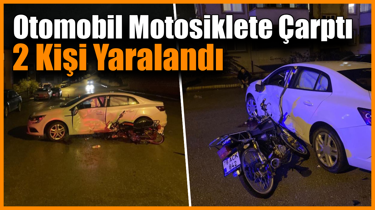 Safranbolu'da otomobil dönüş yaparken motosiklete çarptı