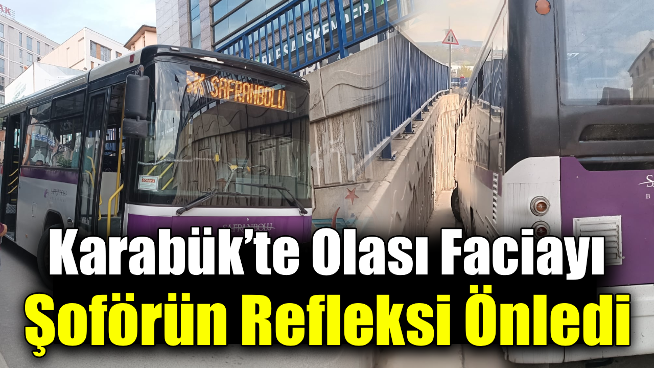 Freni patlayan otobüs duvara sürterek durabildi