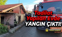 Tadilat Halindeki Evde Çıkan Yangın Hasara Yol Açtı