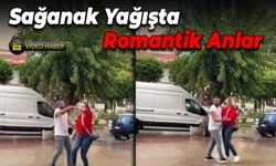 Sağanak Yağışta Romantik Anlar: Meydanda Dans Ettiler