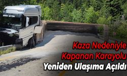 Tır Dorsesinin Devrildiği Kaza Sonrası Yol Ulaşıma Açıldı