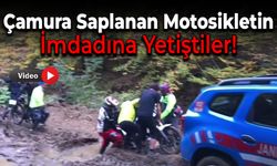 Jandarma Çamura Saplanan Motosikletin İmdadına Yetişti!