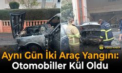 Aynı Gün İki Araç Yangını: Otomobiller Kül Oldu