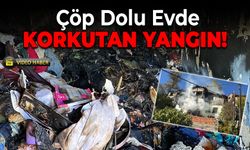 Karabük'te Çöp Dolu Evde Yangın!