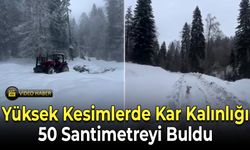 Yenice'nin Yükseklerinde Kar Kalınlığı 50 Santimetreyi Buldu