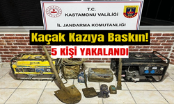 Kaçak Kazıya Baskın! 5 Kişi Yakalandı