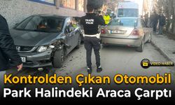 Park Halindeki Araca Çarpan Otomobilde 2 Kişi Yaralandı