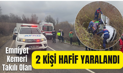 Şarampole Uçan Otomobilde Bulunan 2  Kişi Yaralandı