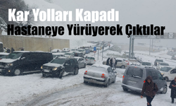 Karda Yollar Kapandı, Hastaneye Yürüyerek Çıktılar