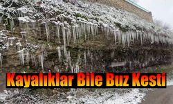 Safranbolu'da Kayalıklar Bile Buz Kesti