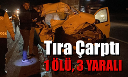 Tıra Arkadan Çarpan Araç Kağıt gibi Ezildi