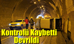 Kontrolü Kaybetti Tünelde Devrildi; 1 Yaralı