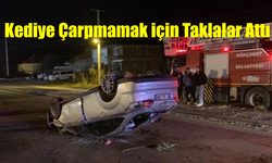 Kediye Çarpmamak için Manevra Yaptı; Taklalar Attı