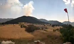 Çankırı-Kastamonu sınırındaki orman yangını kameraya yansıdı