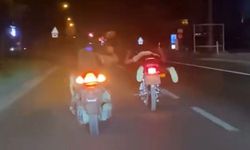 Bolu’da Motosiklet Üzerinde Tehlikeli Yolculuk Kamerada