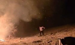 Kavun satış tezgahı alevlere teslim oldu