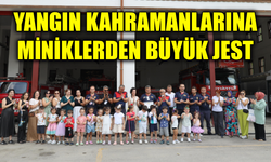 Miniklerden itfaiyecilere anlamlı madalya