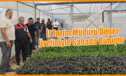 Müdür Önder, örtü altı sebze yetiştiricisini ziyaret etti