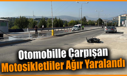 Otomobille çarpışan motosikletteki 2 kişi ağır yaralandı