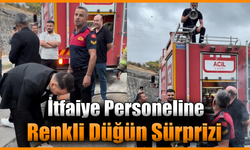 İtfaiyeci damada mesai arkadaşlarından sürpriz