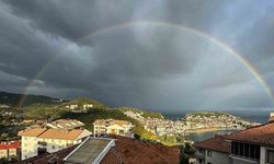 Amasra’da yağmur sonrası gökkuşağı oluştu