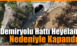 Heyelan demir yolunu kapattı, tren seferleri durduruldu