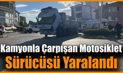 Safranbolu'da motosiklet kamyonun altına girdi