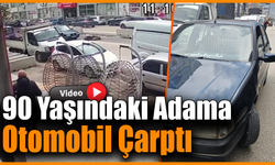 Otomobilin çarptığı yaşlı adam yaralandı: Kaza anı kamerada