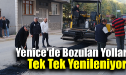 Yenice’de bozulan yollar asfaltla yenileniyor