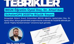 BEUN Öğretim Üyesi Doç. Dr. Altan'dan ScholarGPS 2025'te büyük başarı