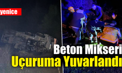 Karabük’te beton mikseri uçuruma yuvarlandı: 2 yaralı