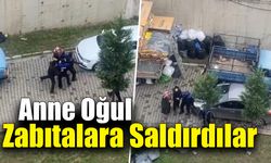 Karton istifleyen anne ve oğul zabıtaya saldırdı