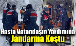 Karabük’te kar yağışına rağmen hasta vatandaşa ulaşıldı