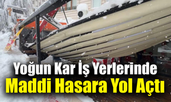 Safranbolu’da kar yağışı sonrası çatı ve tenteneler çöktü