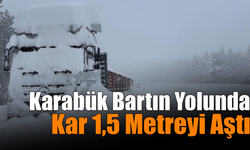 Karabük-Bartın kara yolunda yoğun kar etkili oluyor
