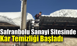 Safranbolu’da kar sonrası sanayi sitesinde temizlik mesaisi