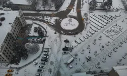 Bolu'da karla gelen kış güzelliği böyle görüntülendi