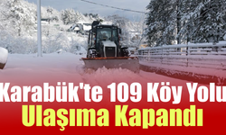 Karabük'te köy yollarında ekipler gece gündüz sahada