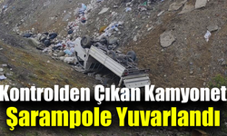 Kapullu-5000 Evler yolunda kamyonet şarampole yuvarlandı