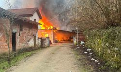 Hanyeri köyünde ahşap ev kül oldu, yaşlı çift kurtarıldı