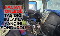 Faciayı önledi: Taşıdığı sularla yangını söndürdü