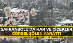 Safranbolu’da karla kaplı tarihi dokular turistleri büyüledi