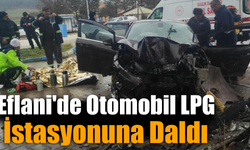 Kontrolden çıkan otomobil LPG istasyonuna çarptı