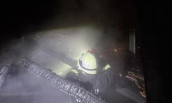 Bacadan çıkan yangın 2 katlı evin çatısını sardı