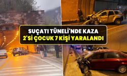 Karşı şeride geçen otomobil tünelde kazaya neden oldu