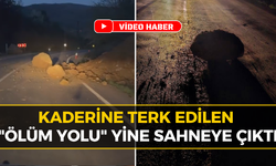 Yol Değil Kabus: Dev Kayalar Karabük-Yenice Yoluna Düştü
