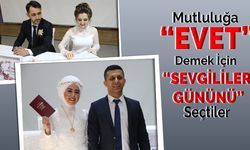 Karabük'te 4 Çift "Sevgililer Günü"nde Mutluluğa "Evet" Dedi