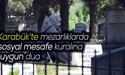 Karabük'te mezarlıklarda sosyal mesafe kuralına uygun dua