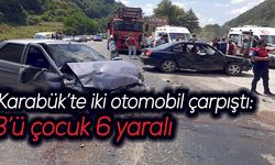 Karabük’te iki otomobil çarpıştı: 3’ü çocuk 6 yaralı