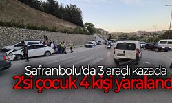 Safranbolu'da 3 araçlı kazada 2’si çocuk 4 kişi yaralandı